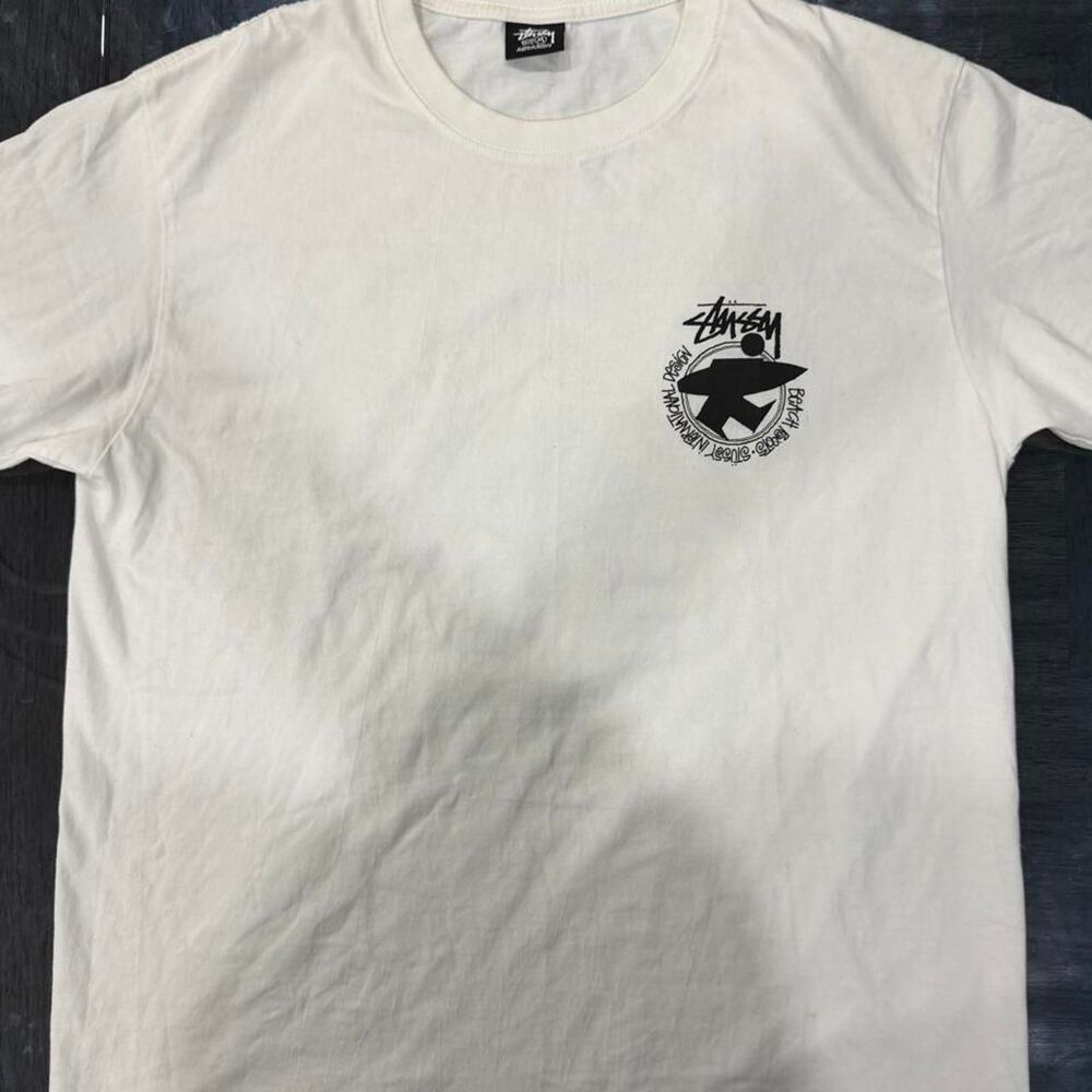 Stussy Men's White and Cream T-shirt